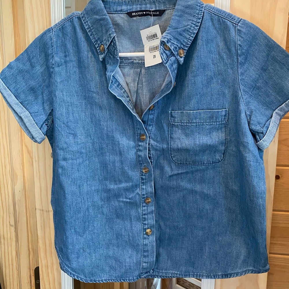 Brandy Melville Cropped Denim Top